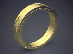Simple Minimal Golden Ring With Braiding Design 3D print model