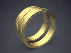 Simple Minimal Golden Wedding Rings With Braiding Design 3D print model