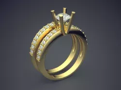 Simple Minimalistic Fancy Unique Engagement Ring 3D print model