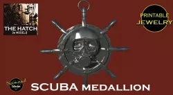 Skull SCUBA Medal 3D print model