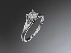 Solitaire engagement ring - half carat 3D print model