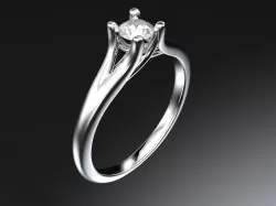 Solitaire engagement ring - quarter carat 3D print model