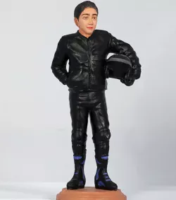Sports Biker with Helmet 3D Printable Model 3D print model