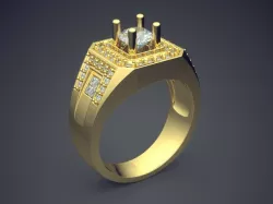 Thick Textured Detailed Man Ring 3D print model