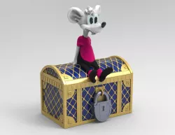 Thin mouse Leopold the cat cartoon 3D print model