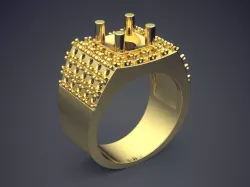 Unique Textured Elegant Luxurious Thick Man Ring 3D print model
