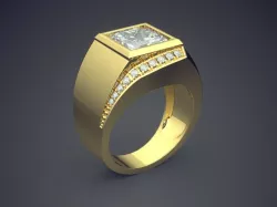 Unique Thick Man Diamond Ring 1547 3D print model