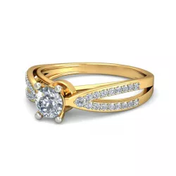 VYT-vjr-2953 Solitaire Engagement ring 3D print model 3D print model