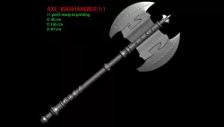 Warhammer Axe 3D print model