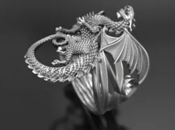 whitby-wyrm dragon ring  3D print model