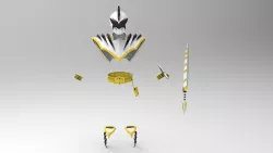 White Ranger Dino Thunder Armor Complete with Sword and Morpher  3D print model