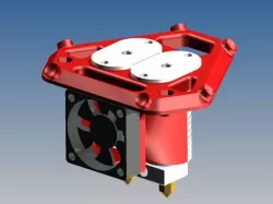 3D delta printer dual magnetc effector for rostock / kossel style printer.  E3D hot end adaptors included