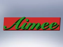 Bedroom door name tag. The background will be red and the letters glow in the dark.
