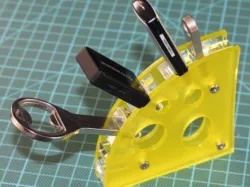 Cheese, the flash drive holder. Laser cut acrylic design
