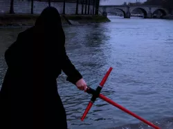 Customizable crossguard lightsaber, from The Force Awakens