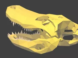 Low Poly Alligator Skull