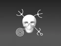 trident with skull