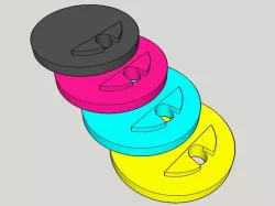 Color sample disc keyring
