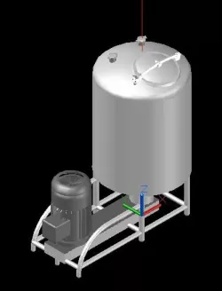 3d cad block of Likwifier Tank 500 gal.