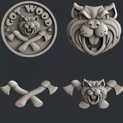 3d STL models for CNC beaver axe wood 3D model