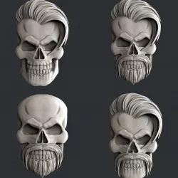 3d STL models for CNC set 4 models skulls 3D model