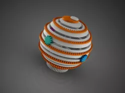 3DPW - Spherical spiral gear rack