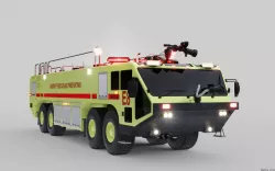 Airport Fire Truck ARFF Crash Tender 8x8 3D model
