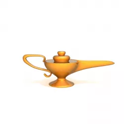 Aladdin magic lamp cartoon 3D model