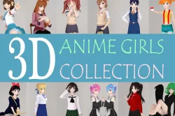 Anime girls collection 3D model