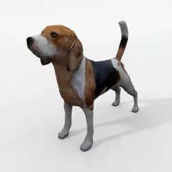 Beagle Dog Low-poly  3D model