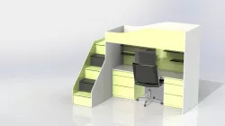 bed and desk 