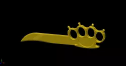 Brass Knuckles with Knife and Spikes