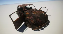 Broken Car Low-poly  3D model