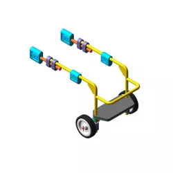 Canine prosthetic cart.