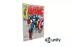 Captain America 3D Comic Low-poly  3D model