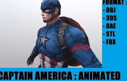 Captain America Low-poly  3D model