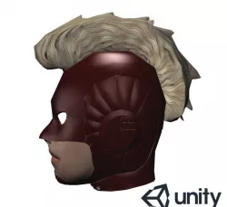 Captain Marvel Head Low-poly  3D model