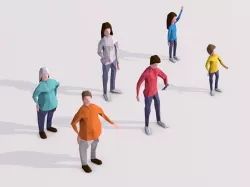 Cartoon Lowpoly People Characters Rigged Low-poly  3D model