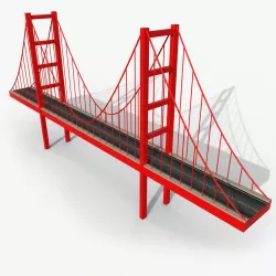 Cartoony Bridge Low-poly  3D model