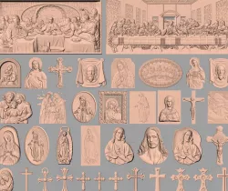 Christian 3D relief STL models jesus virgin for cnc engraving 3D model
