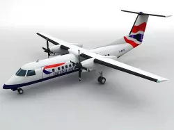 Dash 8-300 Airliner British Airways M 3D model