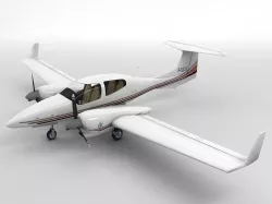  Diamond DA-42 Aircraft  Low-poly  3D model