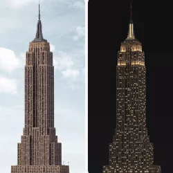 Empire State Building - Day and Night Low-poly  3D model