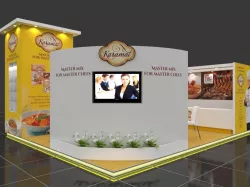 Exhibition stall 3d model 7x6 mtr 3sides open Karamat Booth 3D model