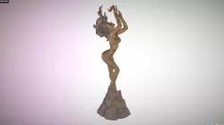 Fire Goddess Statue Low-poly  3D model
