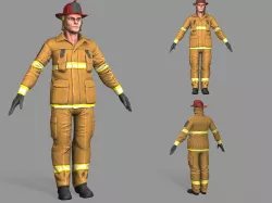 Firefighter  Low-poly  3D model