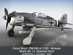Focke Wulf - FW190 A-7 - White 20 3D model
