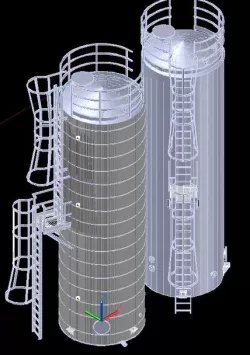 Food Grade oil tank 3d cad block