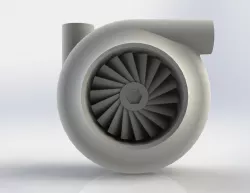 Functional 75mm Compact Turbocharger 3D model
