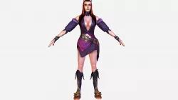 Game MMO RPG Character Armored Succub Women Elf Low-poly  3D model